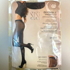 SiSi Italy invisible control top tights moka 30 den size 3
